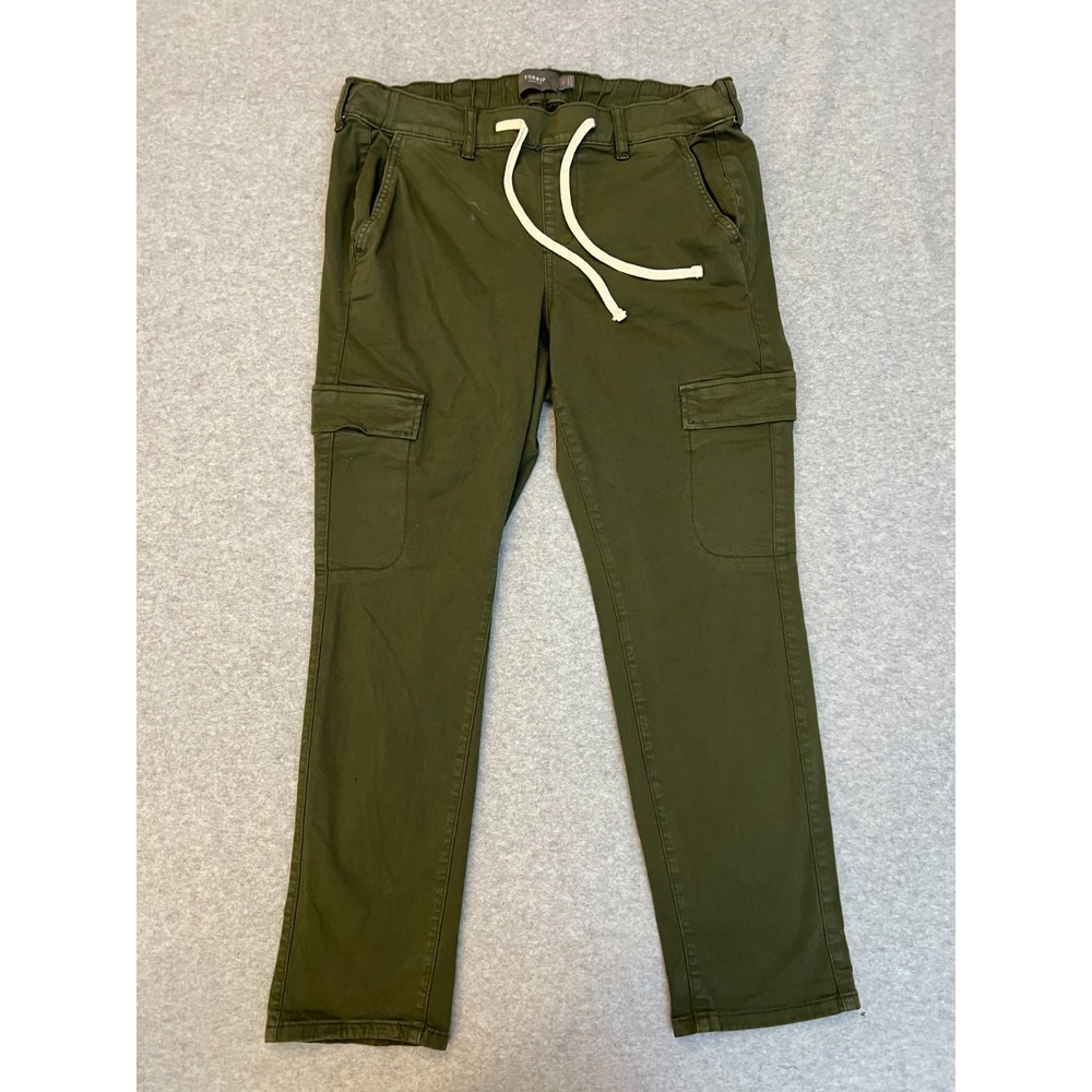 Torrid Straight Cargo Pants Women's 0S Large Olive Green Pull On Stretch Pockets